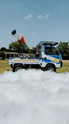 Upstate Party Rentals Bubble Truck in action